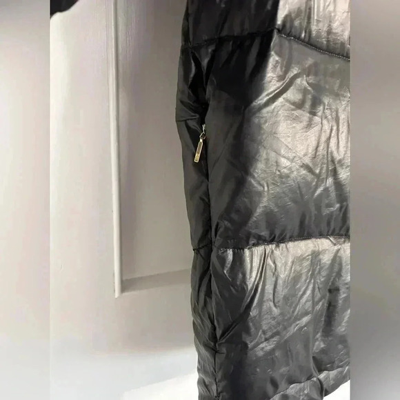 Donna Karan Black Down Puffer with Large  Collar/Hood Neckline M/L - Picture 12 of 16